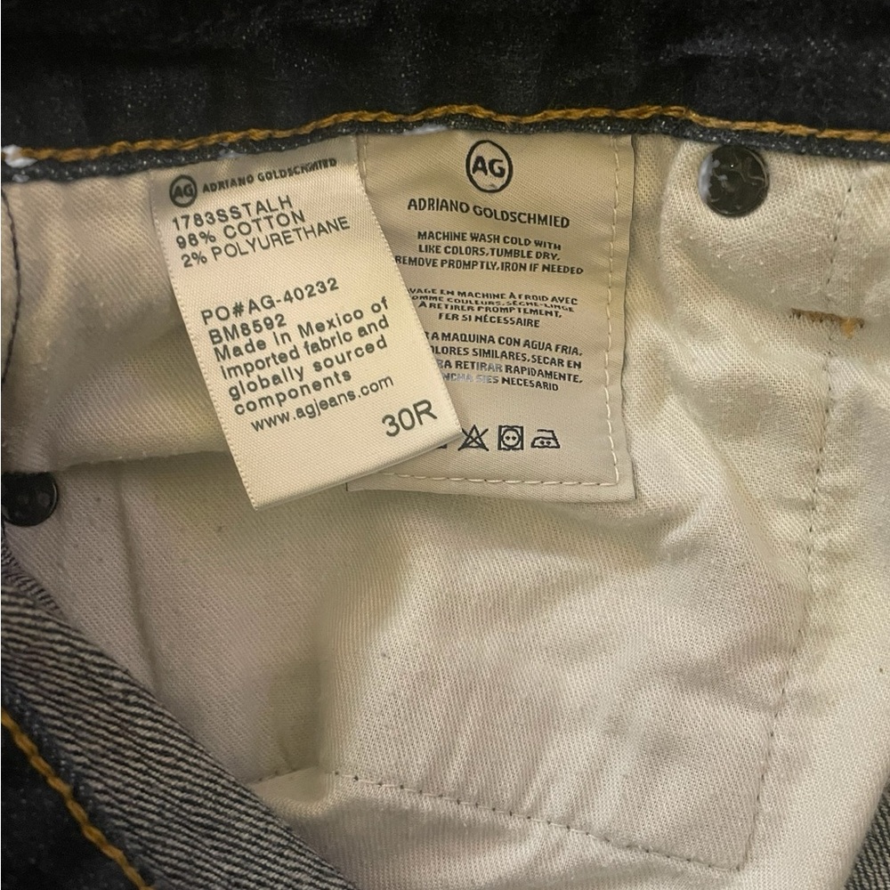 Ag Adriano Goldschmied Men Sz:30 Dark Wash Blue Jeans Modern Slim - Picture 3 of 8